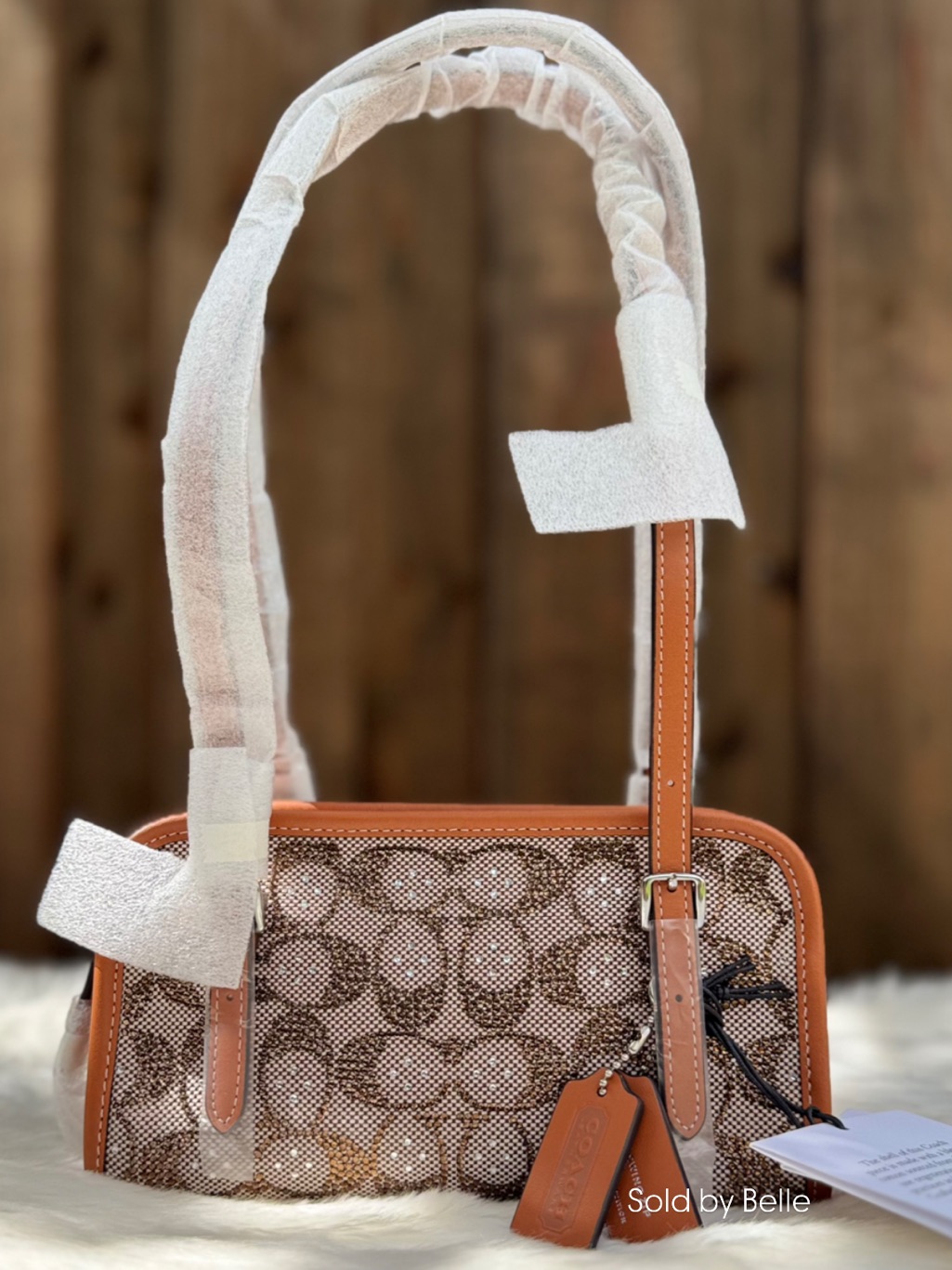 Nwt Coach Swing Zip Bag 20 In Crystal Signature Jacquard